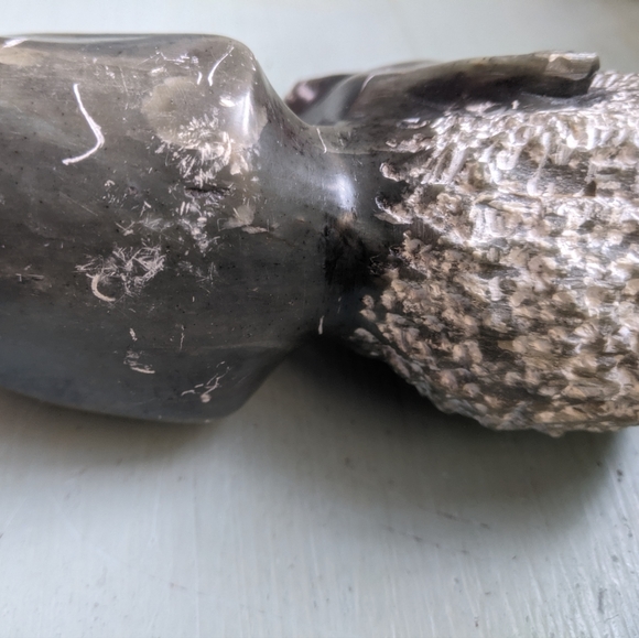 African Soapstone Male Bust Carved Sculpture - Picture 10 of 16